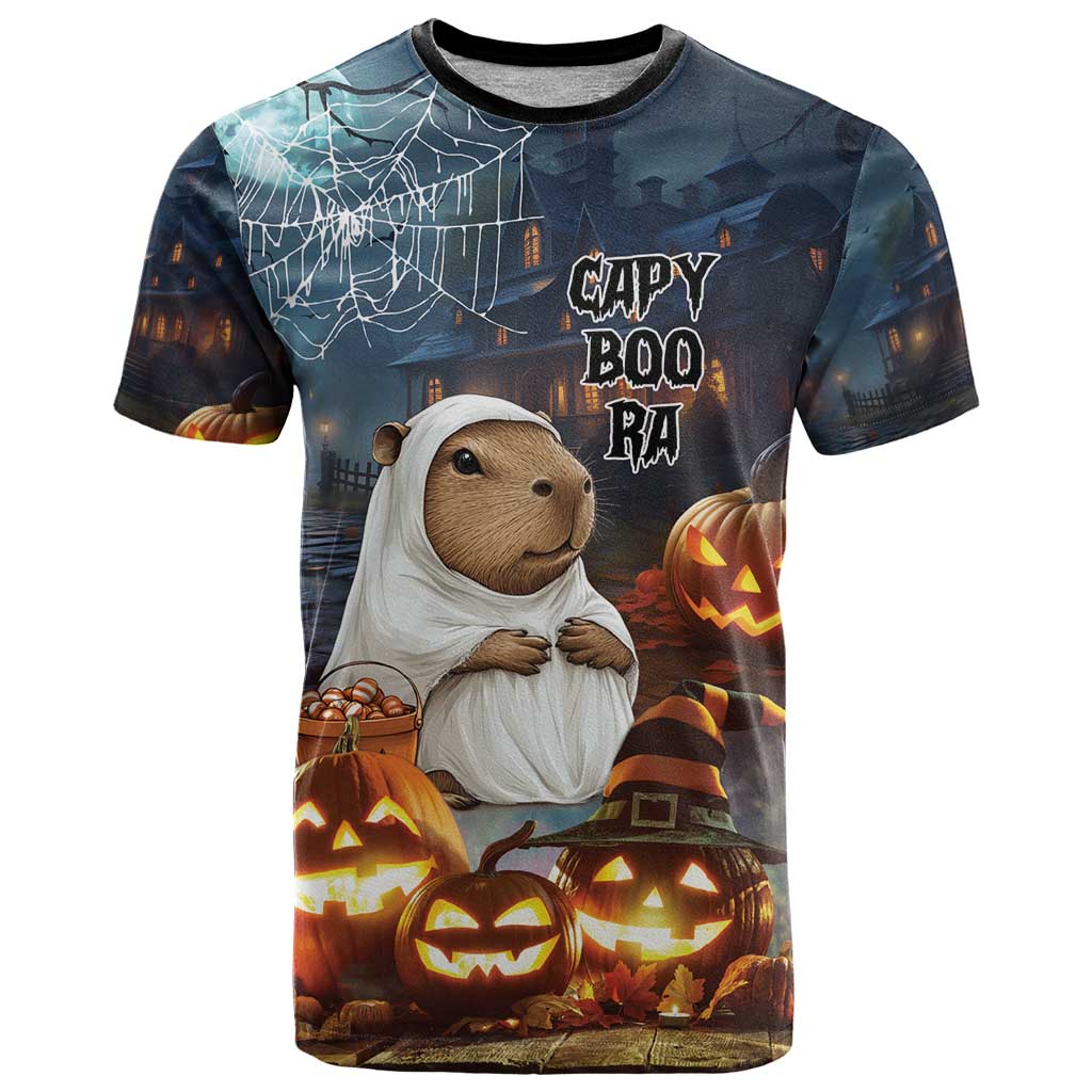 Capy-Boo-Ra Halloween Personalized T Shirt Capybara Funny Spooky Ghost - Wonder Print Shop
