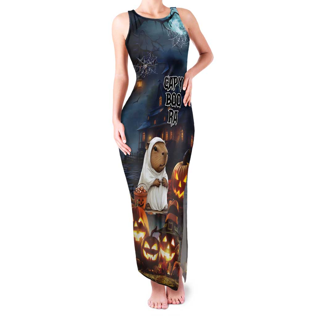 Capy-Boo-Ra Halloween Personalized Tank Maxi Dress Capybara Funny Spooky Ghost - Wonder Print Shop