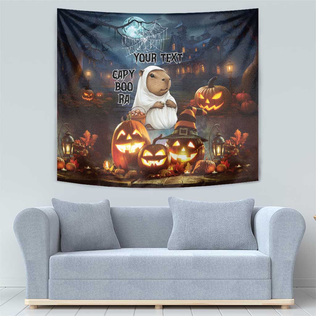 Capy-Boo-Ra Halloween Personalized Tapestry Capybara Funny Spooky Ghost - Wonder Print Shop