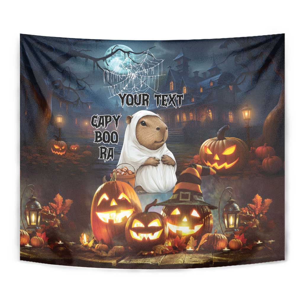 Capy-Boo-Ra Halloween Personalized Tapestry Capybara Funny Spooky Ghost - Wonder Print Shop