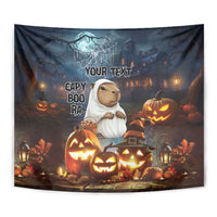 Capy-Boo-Ra Halloween Personalized Tapestry Capybara Funny Spooky Ghost - Wonder Print Shop