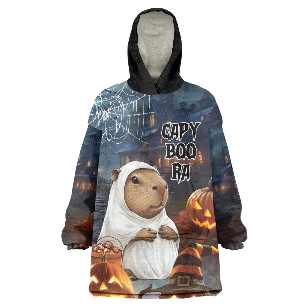 Capy-Boo-Ra Halloween Personalized Wearable Blanket Hoodie Capybara Funny Spooky Ghost - Wonder Print Shop