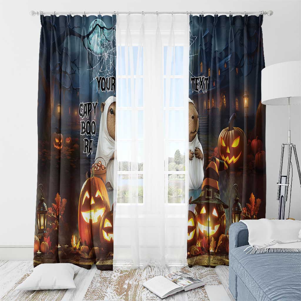 Capy-Boo-Ra Halloween Personalized Window Curtain Capybara Funny Spooky Ghost - Wonder Print Shop