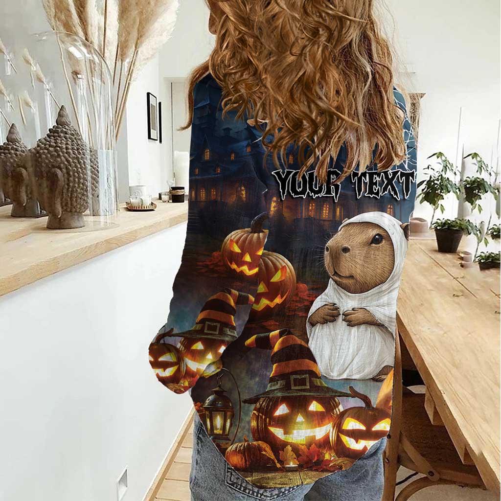Capy-Boo-Ra Halloween Personalized Women Casual Shirt Capybara Funny Spooky Ghost - Wonder Print Shop