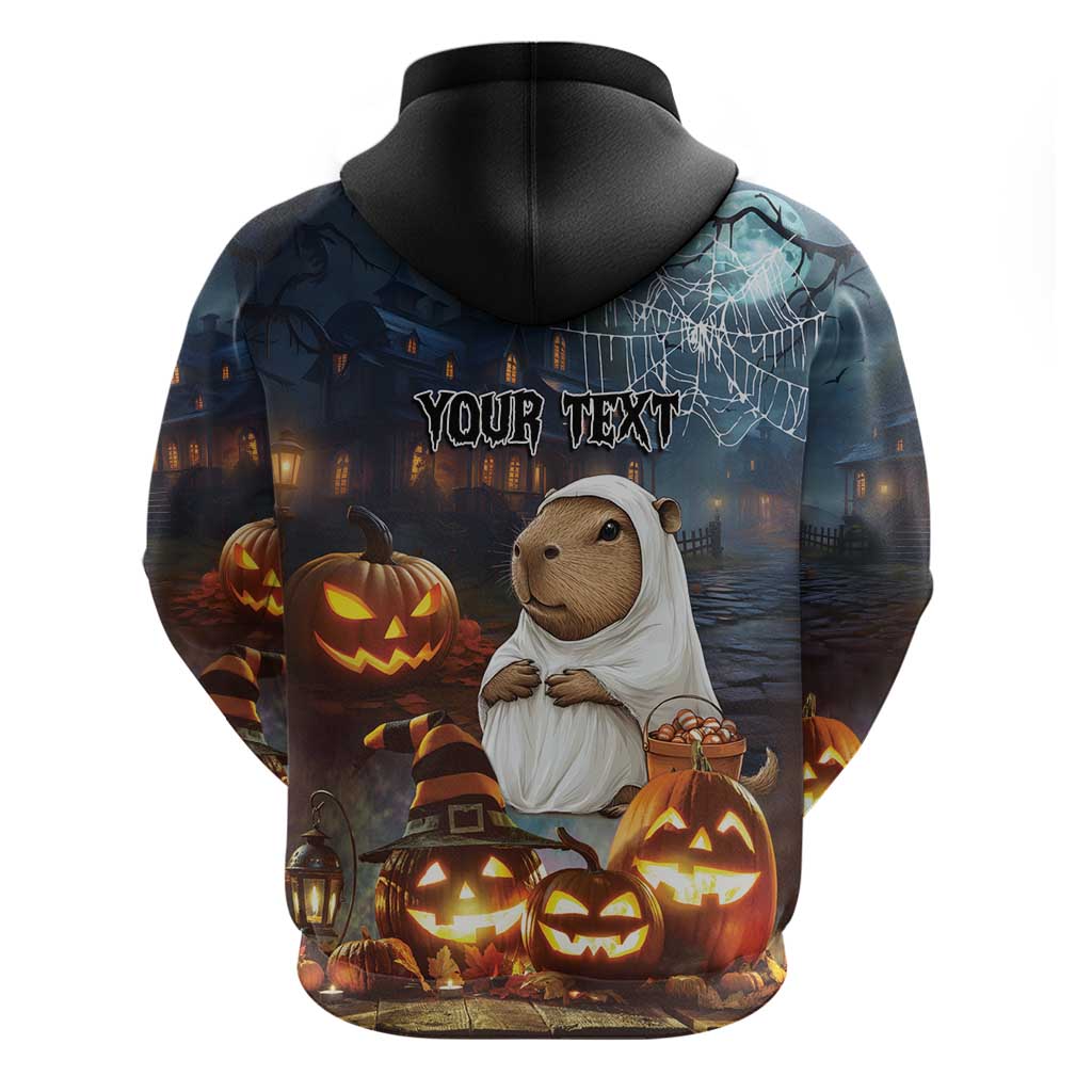 Capy-Boo-Ra Halloween Personalized Zip Hoodie Capybara Funny Spooky Ghost - Wonder Print Shop