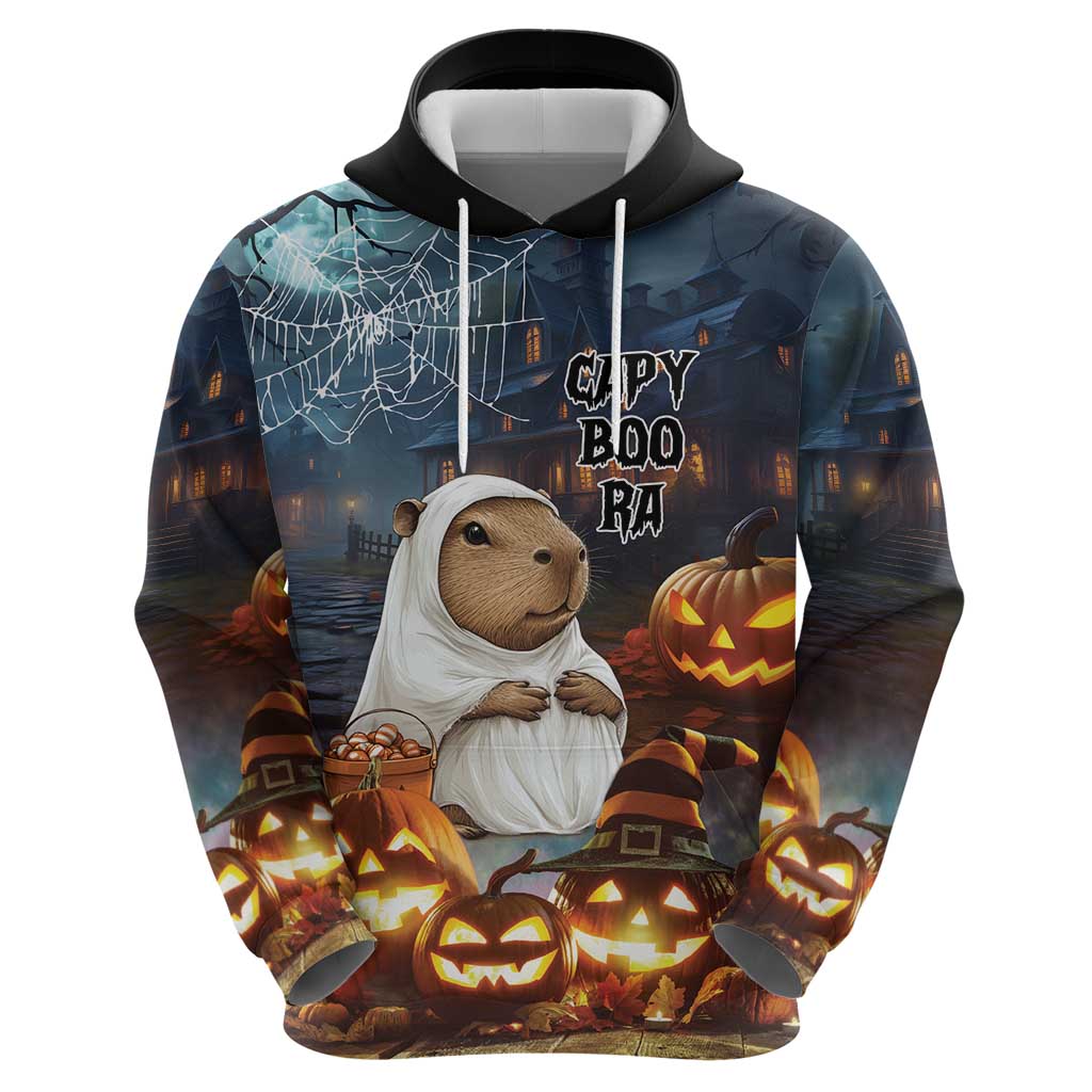 Capy-Boo-Ra Halloween Personalized Zip Hoodie Capybara Funny Spooky Ghost - Wonder Print Shop