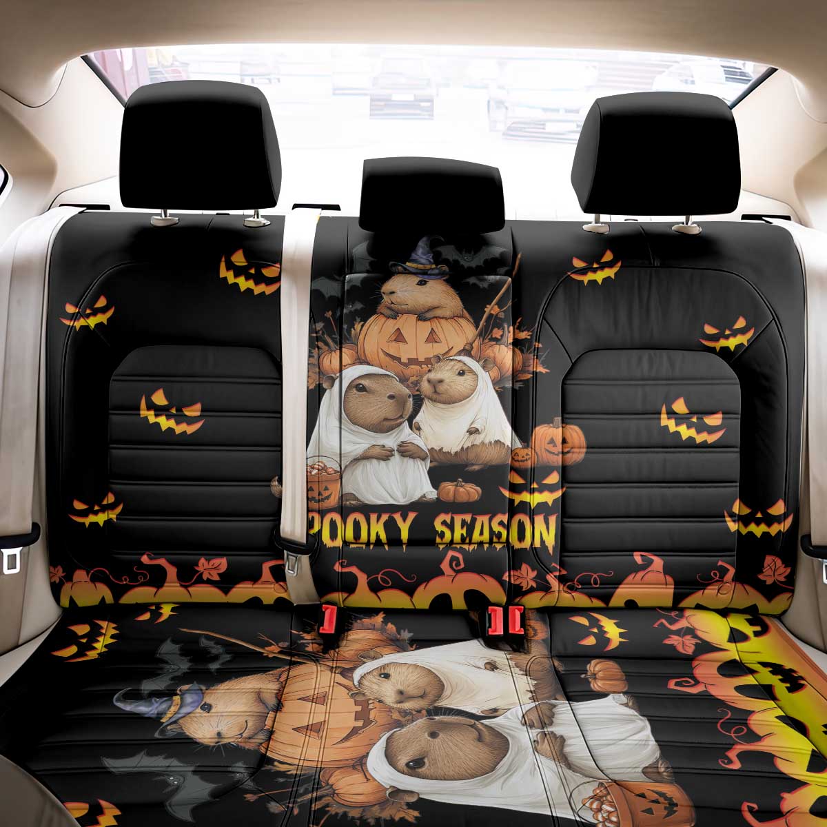 Capy-Boo-Ra Spooky Season Back Car Seat Cover LT9 - Wonder Print Shop