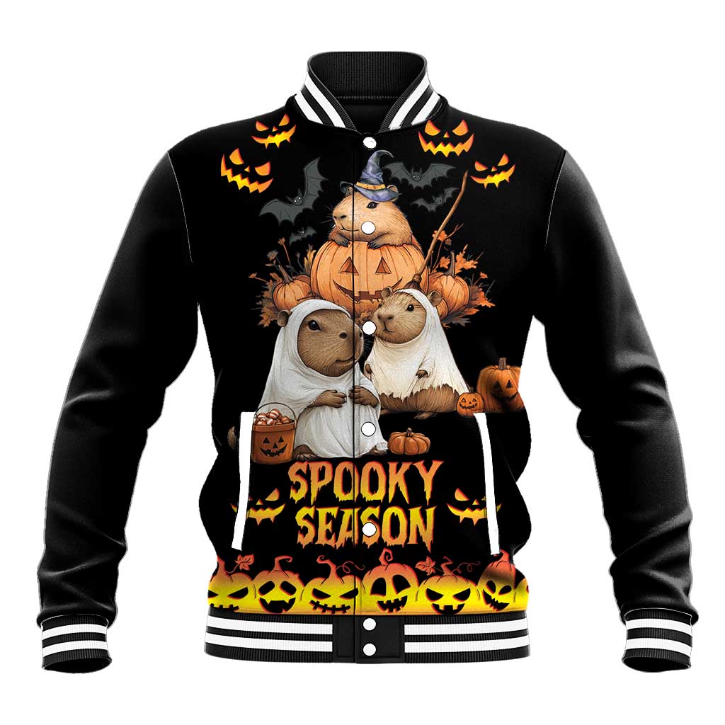Capy-Boo-Ra Spooky Season Baseball Jacket LT9 - Wonder Print Shop