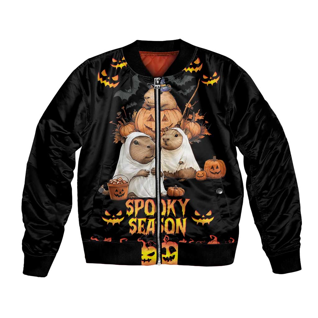Capy-Boo-Ra Spooky Season Bomber Jacket LT9 - Wonder Print Shop