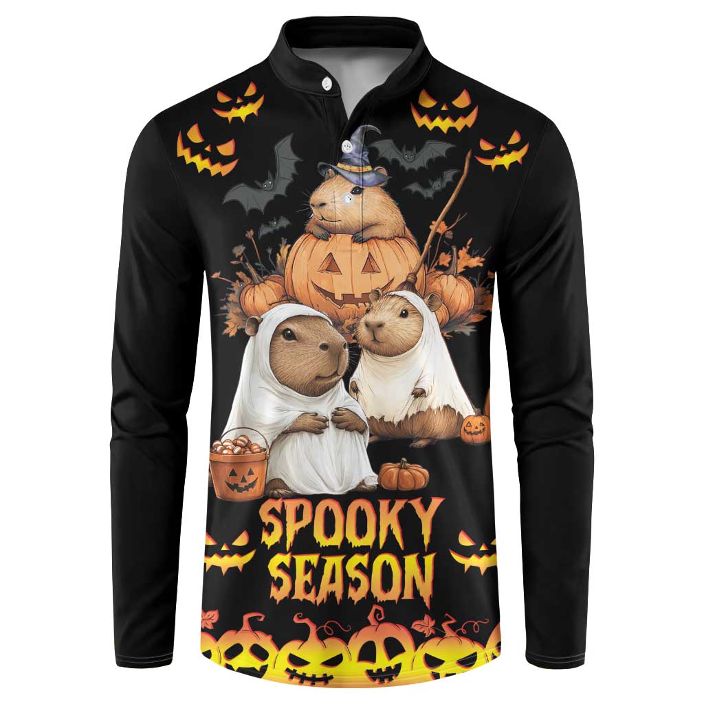 Capy-Boo-Ra Spooky Season Button Sweatshirt LT9 - Wonder Print Shop