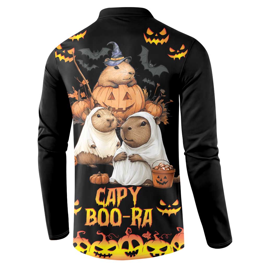 Capy-Boo-Ra Spooky Season Button Sweatshirt LT9 - Wonder Print Shop