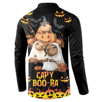 Capy-Boo-Ra Spooky Season Button Sweatshirt LT9 - Wonder Print Shop