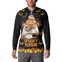 Capy-Boo-Ra Spooky Season Button Sweatshirt LT9 - Wonder Print Shop