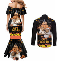 Capy-Boo-Ra Spooky Season Couples Matching Mermaid Dress and Long Sleeve Button Shirt