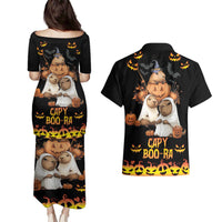 Capy-Boo-Ra Spooky Season Couples Matching Puletasi and Hawaiian Shirt LT9 - Wonder Print Shop