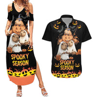 Capy-Boo-Ra Spooky Season Couples Matching Summer Maxi Dress and Hawaiian Shirt LT9 - Wonder Print Shop