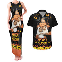 Capy-Boo-Ra Spooky Season Couples Matching Tank Maxi Dress and Hawaiian Shirt LT9 - Wonder Print Shop