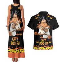 Capy-Boo-Ra Spooky Season Couples Matching Tank Maxi Dress and Hawaiian Shirt LT9 - Wonder Print Shop