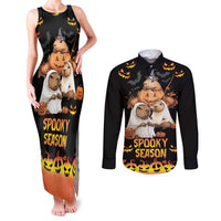 Capy-Boo-Ra Spooky Season Couples Matching Tank Maxi Dress and Long Sleeve Button Shirt LT9 - Wonder Print Shop