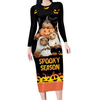 Capy-Boo-Ra Spooky Season Family Matching Long Sleeve Bodycon Dress and Hawaiian Shirt LT9 - Wonder Print Shop