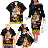 Capy-Boo-Ra Spooky Season Family Matching Off The Shoulder Long Sleeve Dress and Hawaiian Shirt - Wonder Print Shop
