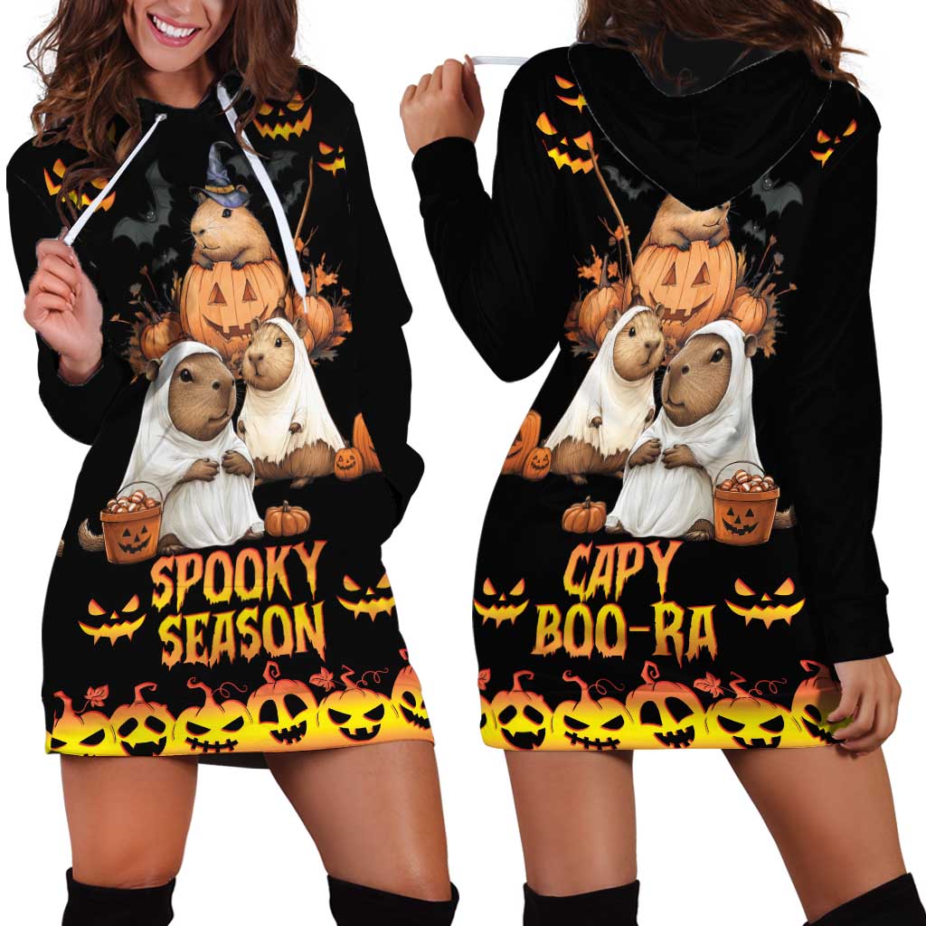 Capy-Boo-Ra Spooky Season Hoodie Dress - Wonder Print Shop