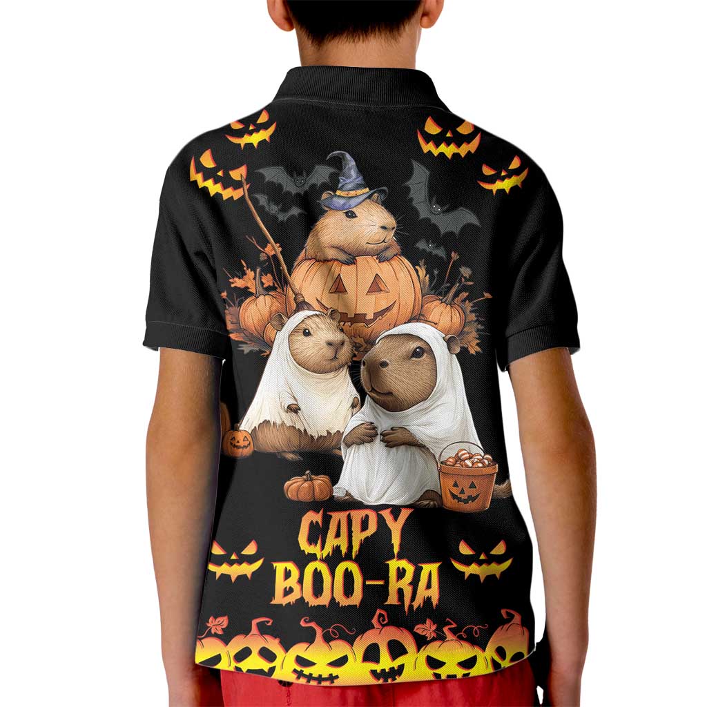 Capy-Boo-Ra Spooky Season Kid Polo Shirt - Wonder Print Shop