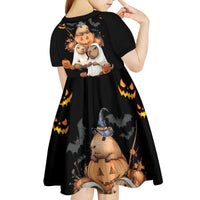 Capy-Boo-Ra Spooky Season Kid Short Sleeve Dress - Wonder Print Shop