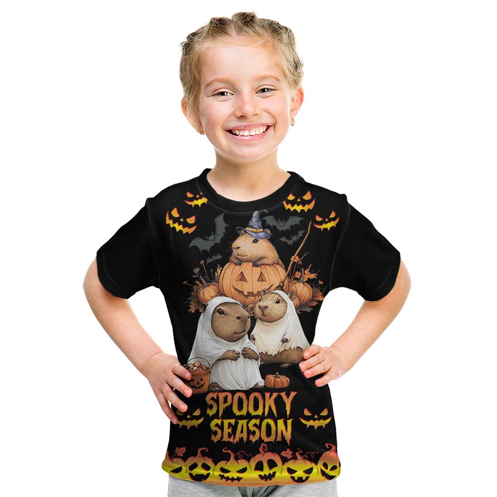 Capy-Boo-Ra Spooky Season Kid T Shirt - Wonder Print Shop