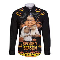 Capy-Boo-Ra Spooky Season Long Sleeve Button Shirt - Wonder Print Shop
