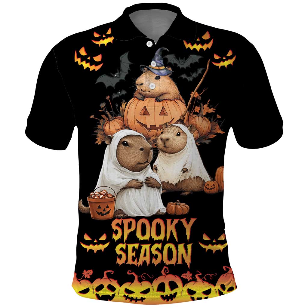 Capy-Boo-Ra Spooky Season Polo Shirt - Wonder Print Shop