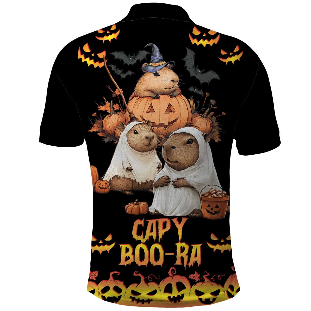 Capy-Boo-Ra Spooky Season Polo Shirt - Wonder Print Shop