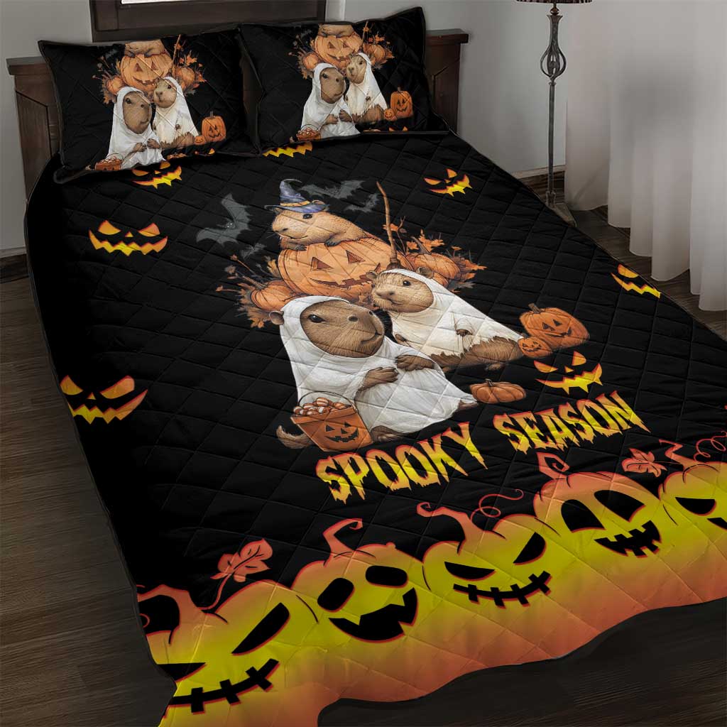 Capy-Boo-Ra Spooky Season Quilt Bed Set - Wonder Print Shop