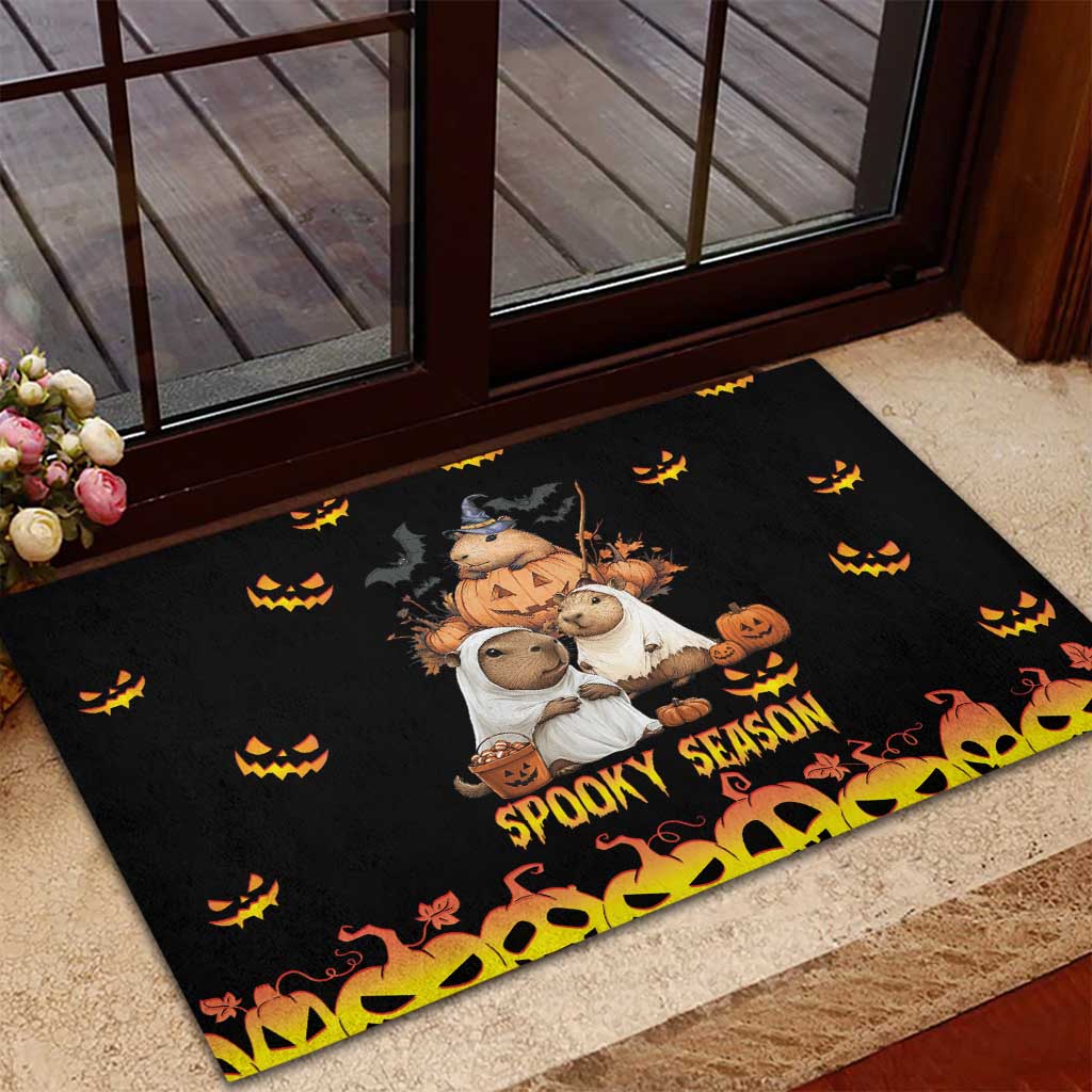Capy-Boo-Ra Spooky Season Rubber Doormat - Wonder Print Shop