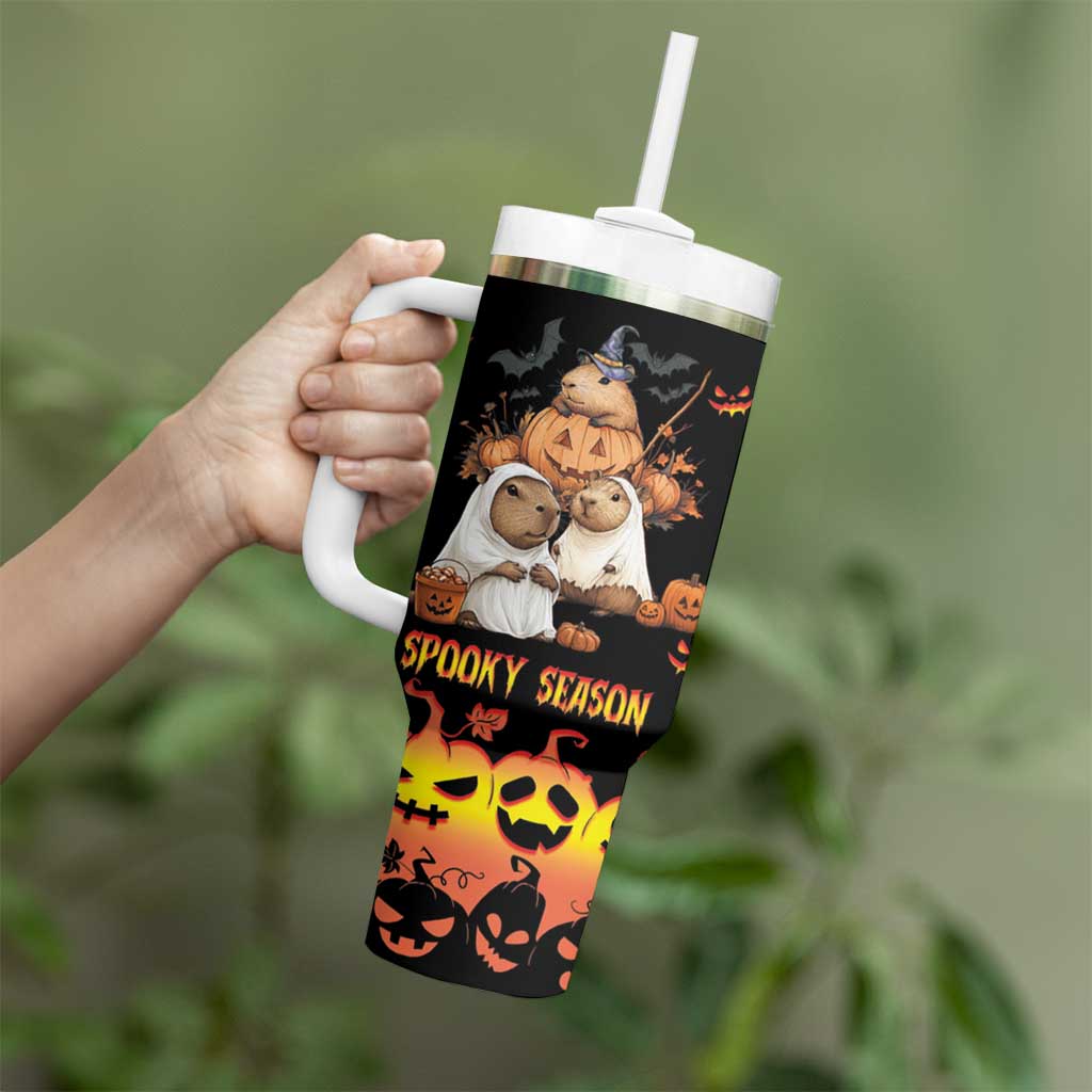 Capy-Boo-ra Spooky Season Tumbler With Handle - Wonder Print Shop