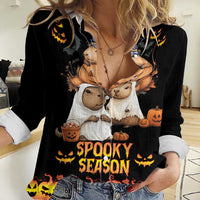 Capy-Boo-Ra Spooky Season Women Casual Shirt - Wonder Print Shop