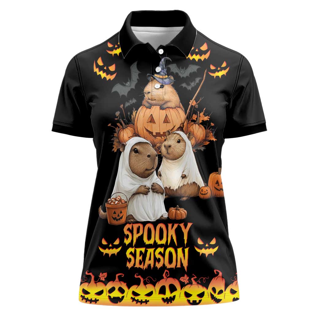 Capy-Boo-Ra Spooky Season Women Polo Shirt - Wonder Print Shop