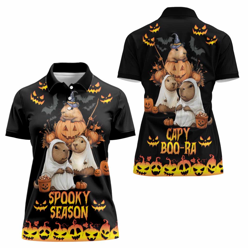 Capy-Boo-Ra Spooky Season Women Polo Shirt - Wonder Print Shop