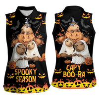 Capy-Boo-Ra Spooky Season Women Sleeveless Polo Shirt - Wonder Print Shop