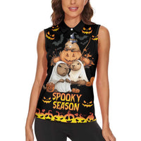 Capy-Boo-Ra Spooky Season Women Sleeveless Polo Shirt - Wonder Print Shop