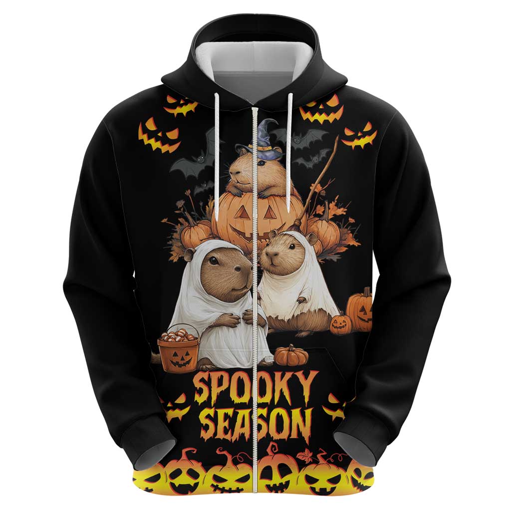 Capy-Boo-Ra Spooky Season Zip Hoodie - Wonder Print Shop