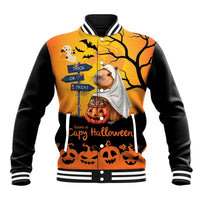 Happy Capy-Boo-Ra Baseball Jacket Capybara Ghost Trick or Treat LT9 - Wonder Print Shop