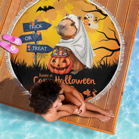Happy Capy-Boo-Ra Beach Blanket Capybara Ghost Trick or Treat LT9 - Wonder Print Shop