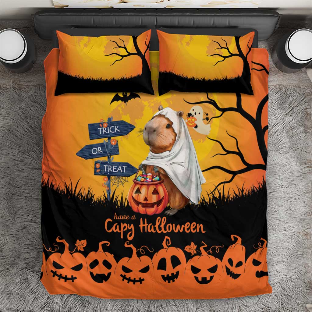 Happy Capy-Boo-Ra Bedding Set Capybara Ghost Trick or Treat LT9 - Wonder Print Shop