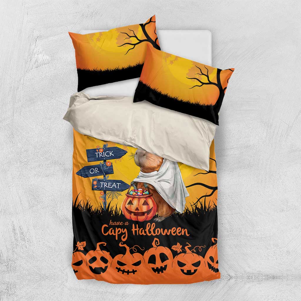 Happy Capy-Boo-Ra Bedding Set Capybara Ghost Trick or Treat LT9 - Wonder Print Shop