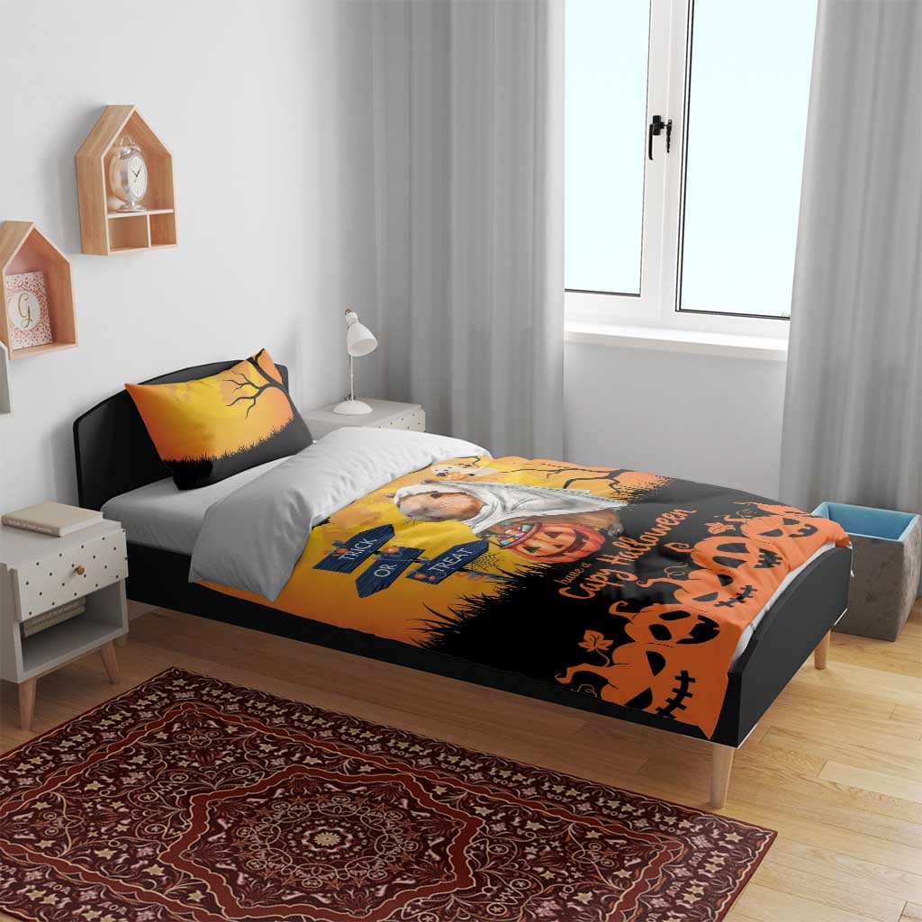 Happy Capy-Boo-Ra Bedding Set Capybara Ghost Trick or Treat LT9 - Wonder Print Shop