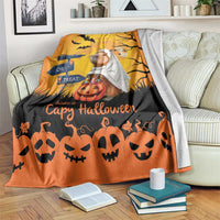 Happy Capy-Boo-Ra Blanket Capybara Ghost Trick or Treat