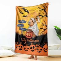 Happy Capy-Boo-Ra Blanket Capybara Ghost Trick or Treat