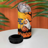Happy Capy-Boo-ra 4 in 1 Can Cooler Tumbler Capybara Ghost Trick or Treat LT9 - Wonder Print Shop