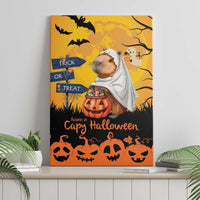 Happy Capy-Boo-Ra Canvas Wall Art Capybara Ghost Trick or Treat LT9 - Wonder Print Shop